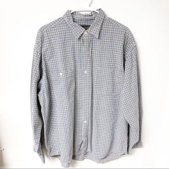 Abercrombie & Fitch Other - Abercrombie & Fitch 100% Cotton Blue/White Plaid Button Down Shirt Size‎ Large